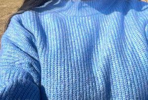 Blue Knit Top  new .....warm n stylish