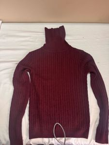 Burgundy Turtleneck Sweater