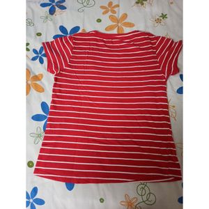 Red striped casual top