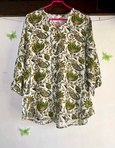 Green Printed Top