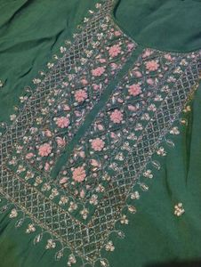 Green Embroidered Kurta