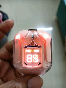 Pink Airpods With Time
