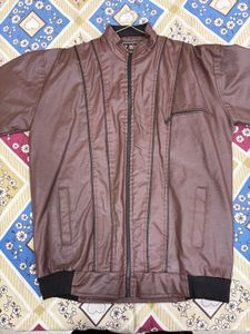 Leather brown jacket