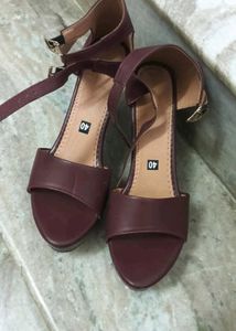 Burgundy Heeled Sandals Brand New
