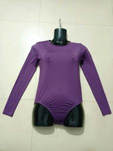 Purple Long Sleeve Bodysuit Free Size Xs-S-M