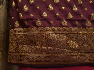 Maroon Colour Saree With Blouse