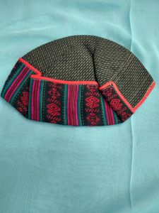 Black Weave Himachali Cap