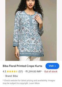 Biba Floral Printed Kurta