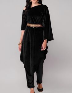 Beautiful Indya Velvet Cotton Kurta Set With Belt