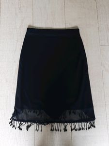 tassel black skirt