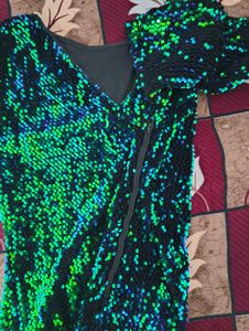 ❤️‍🔥Green V Back Sequin Party Dress❤️‍🔥