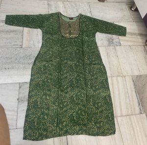 ✨Green Golden Festive Kurta✨