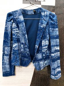 Denim Print Blazer