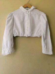 Vintage White Cropped Blouse