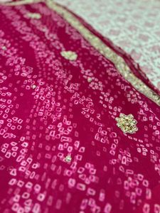 Bandhej  Rose Pink Wedding Wear Saree