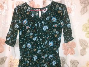 Green Floral Print Dress