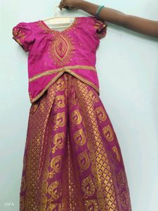 Girl Semi Silk Skirt N Blouse