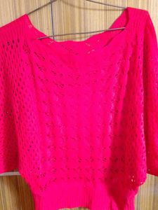Red Woollen Top For Women