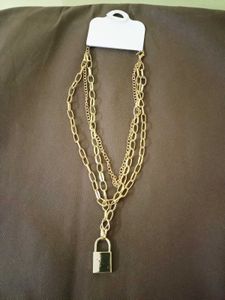 Gold Layered Lock Necklace