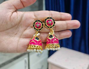 Minakari Long Earrings
