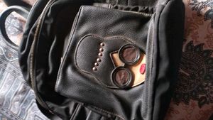 Unique Black Backpack with Applique