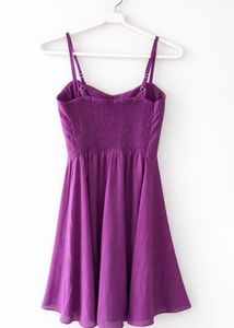 Purple Mini Dress with Straps