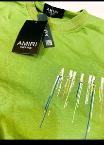 Amiri Green Back Print Tshirts