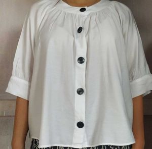 White Button-Down Top