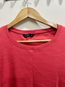 Coral Ruffle Sleeve Top