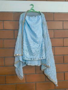 Elegant Sky Blue Salwar Suit Set