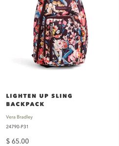 Vera Bradley Lighten Up Sling Backpack