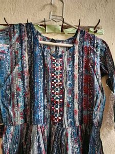 Combo Of  Floral Maxi Dress &amp; Short Anarkali Kurti