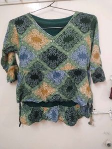 New Green Floral Tunic - Top