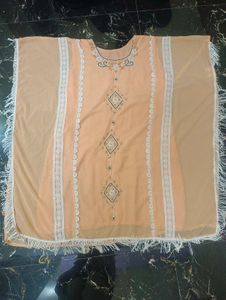 Peach Embroidered Cover-Up