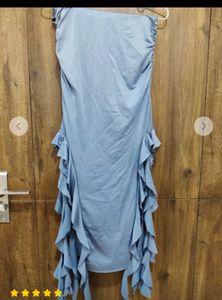 Savana Blue Ruffle Detail Dress