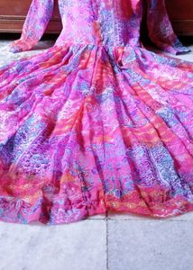 Floral Pink Anarkali Kurta