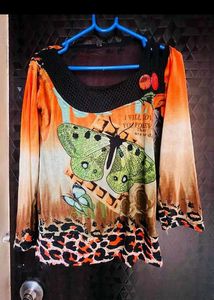 Butterfly Print Top new wdt tag