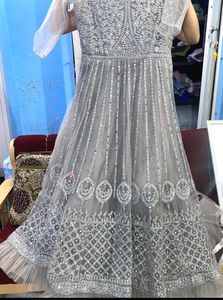 HEAVY GOWN WITH STONE AND EMBROIDERY✅