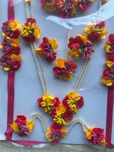 Haldi Ceremony artifical flower bridal set
