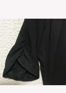 Lips T Shirt Sleeves and Hem Sides Dolman Black