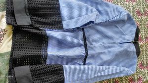 Striped Blouse with Black Trim