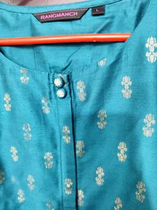 Teal Palazzo Pants and kurta set
