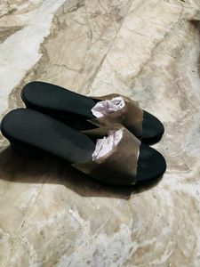 Stylish black velvet Slide Sandal