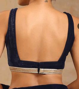 Velvet Padded Cut Sleeve Blouse With Gota Lace