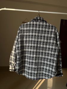 CHECKED BOUCLE UNISEX SHACKET TWEED