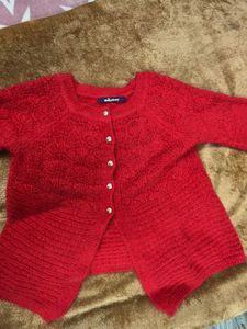 Short Red Cardigan