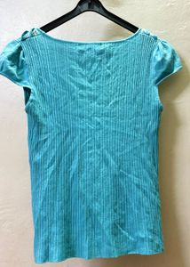Cute Blue Ruffle Top
