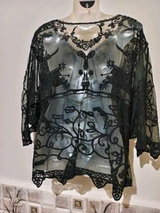 🎄Buy 1, Get 1 Free🎁L/XL Black Lace Top