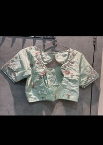 Handwork &amp; Embroidered Saree With Blouse