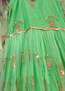 Green Embroidered Anarkali Dress